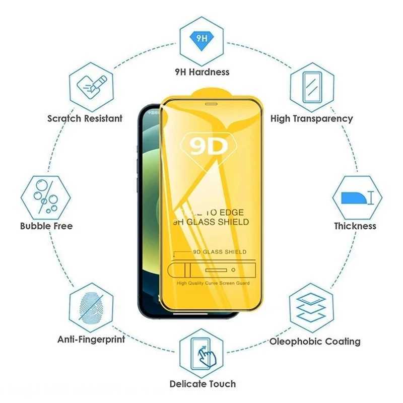 1-4PCS 9D Protective Glass For iPhone 16 15 11 12 13 14 Pro Max 15Plus Screen Protector For iPhone XR X XS MAX Tempered Glass G251218
