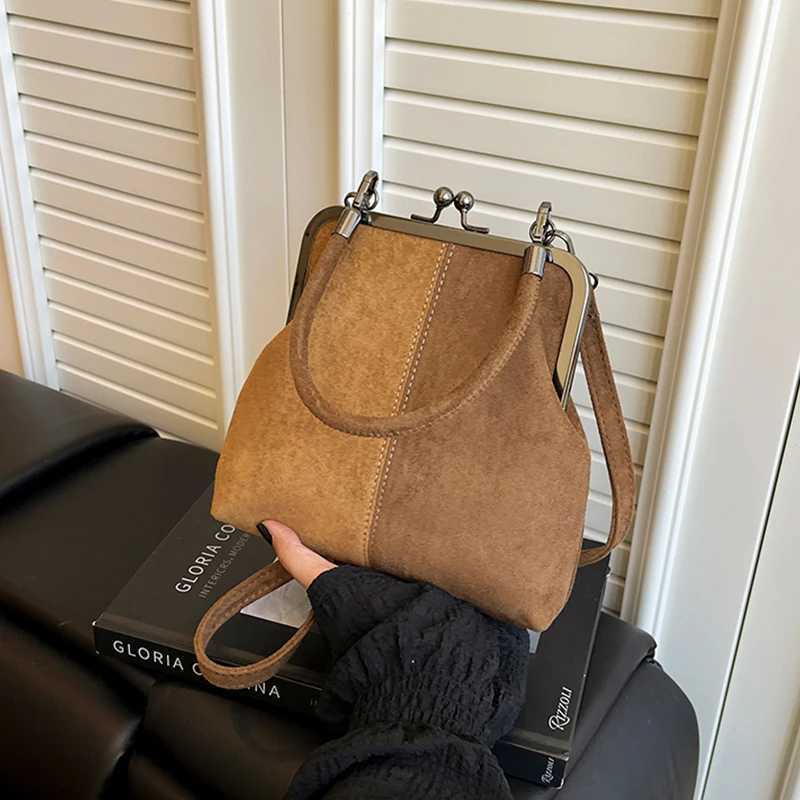 Faux Suede Small Crossbody Bags for Women 2025 Retro Frosted Shoulder Bag Female Short Handle Handbags and PursesT251218