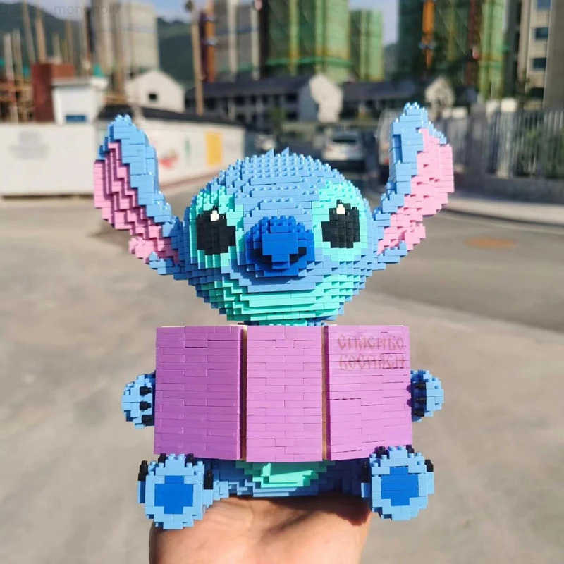Disney Diamond Micro-Particle Building Blocks Assembled Toys Creative Guitar Holding Book Stitch Model Childrens DIY Toys H251218