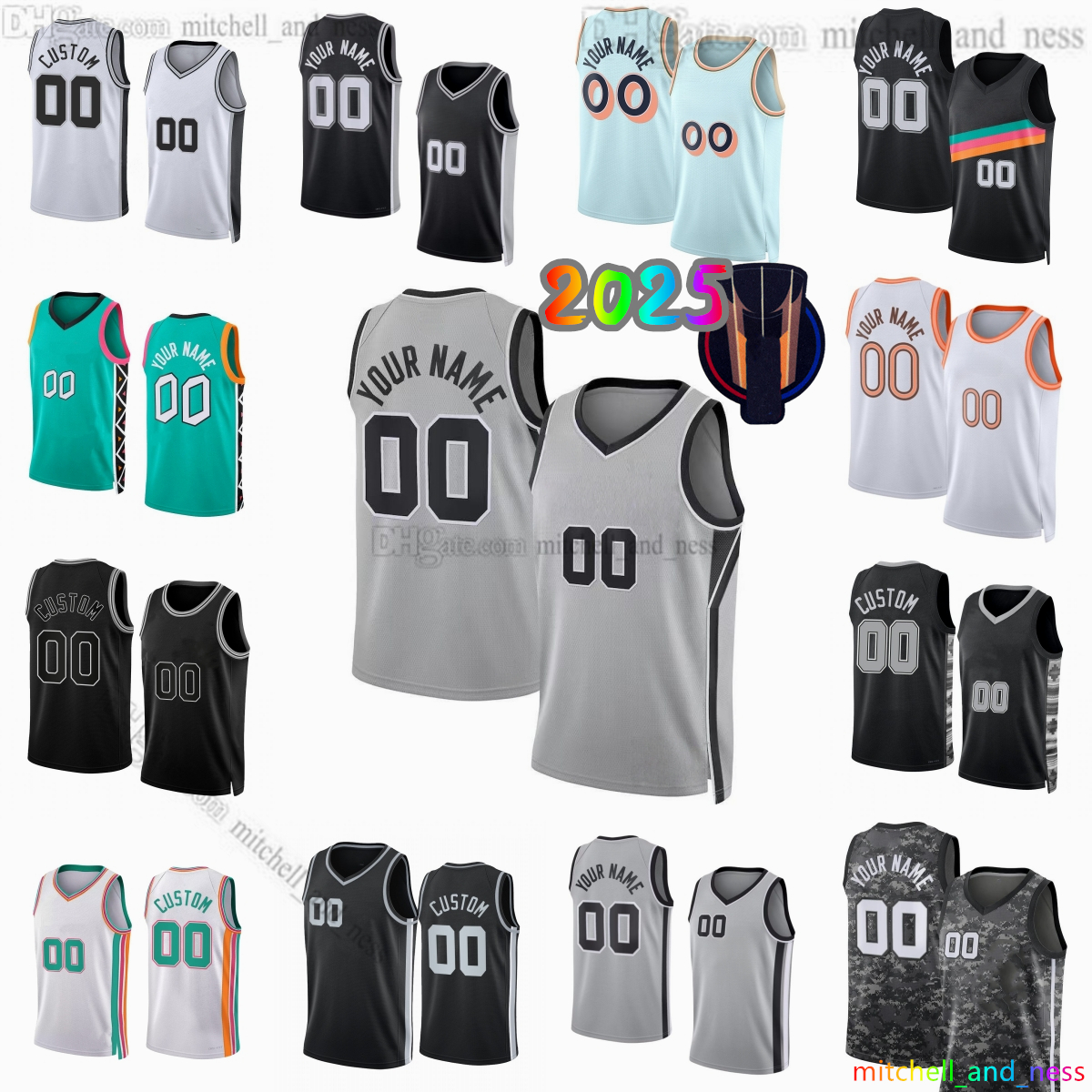 Custom 2025 CUP Printed Basketball 1 Victor Wembanyama Jersey 2 Dylan Harper Fox 5 Stephon Castle 24 Devin Vassell 10 Jeremy Sochan 4 DeAaron Fox Barnes Jerseys Shorts