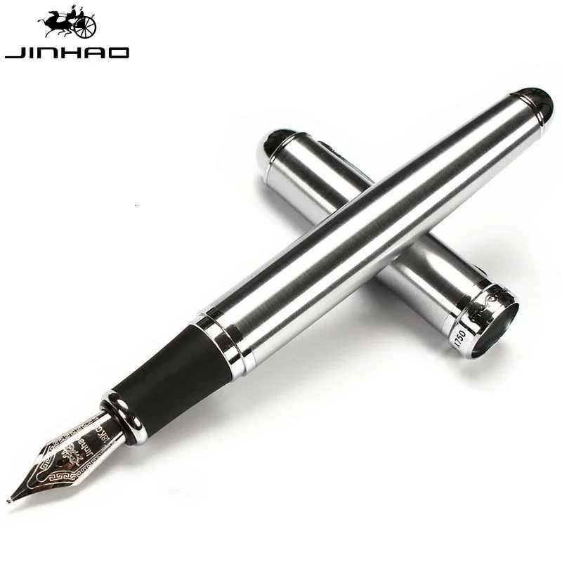 Jinhao X750 ic Style Silver Clip Metal Fountain Pen 05mm Nib Steel Ink Pens for Gift Off Supplies School Supplies Y251218