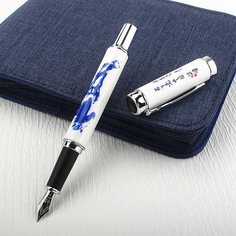 Jinhao 950 Ceramics Silver Clip Metal Fountain Pen 05mm Nib Steel Ink Pens for Gift Off Supplies School Supplies Y251218