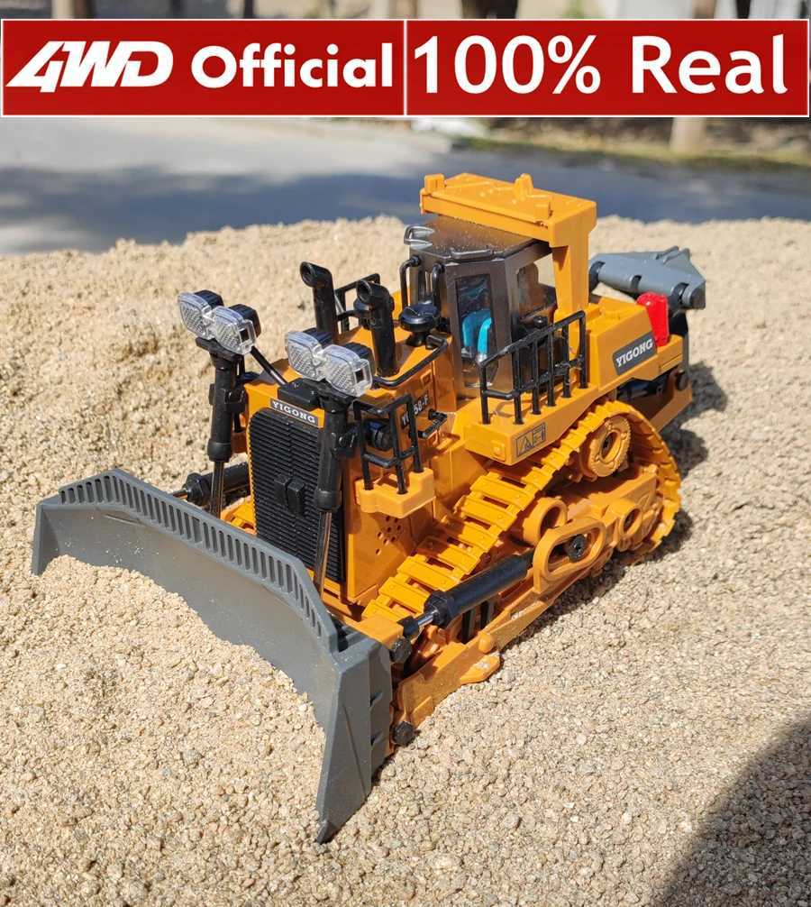 4WD Remote Control Excavator Dump Truck Crawler Bulldozer RC Model Car Toy Alloy Simulation Construction Vehicle Gifts for Kids G251218