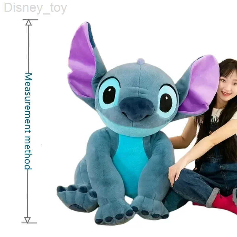 Disney 30-80cm Giant Size Lilo Stitch Plush Toys Stuffed Doll Cartoon Animal Couple Sleeping Pillow Soft Material Toy For Gift H251218