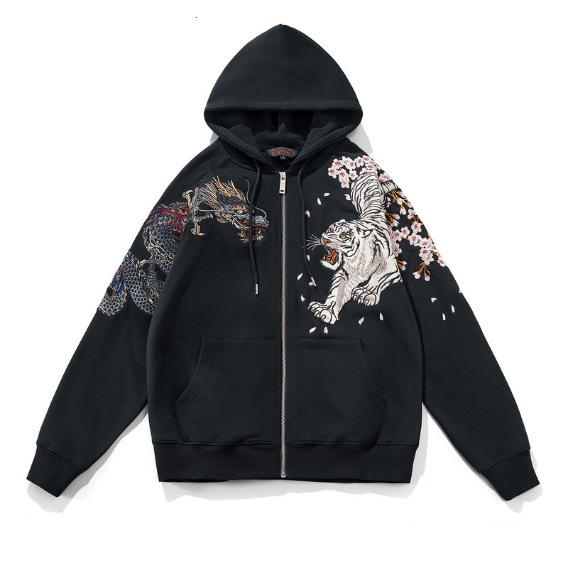 2023 Spring and Autumn Yokosuka Heavy Industry Embroidered Hooded Men's Sweatshirt Trendy Brand Dragon Suzaku White Tiger Embroidery Chinese Styl