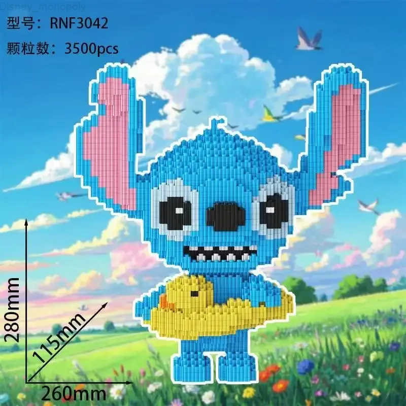 Disney 3500pcs Stitch Toy Series Stitch Blocks Small Particle Bricks Puzzle Desktop Ornament Children Adult Birthday Christmas Gift H251218