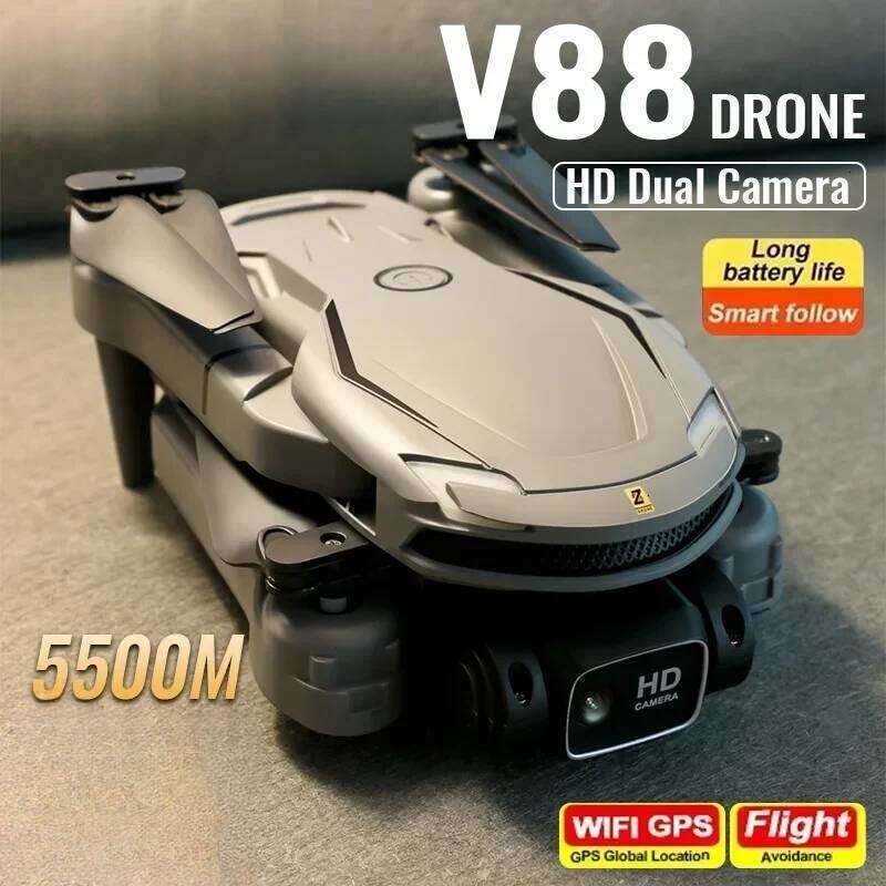 For V88 Drone 8K 5G GPS Professional Aerial Photography Remote Control Aircraft HD Dual Camera Quadcopter 4K Drone Technology festival Christmas gift