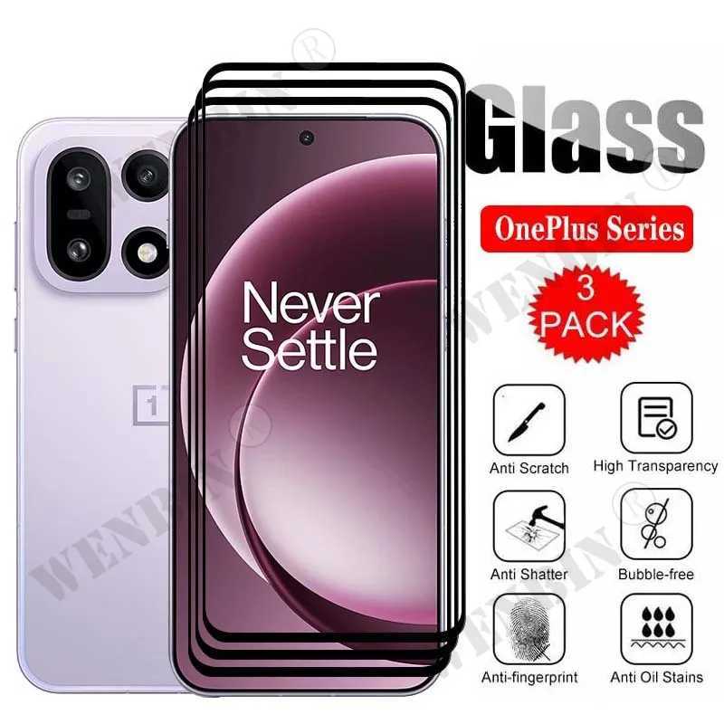 3Pcs Tempered Glass For OnePlus 15 13 12 11 Pro Nord CE 5 4 3 Lite Curved Full Cover Screen Protector G251218