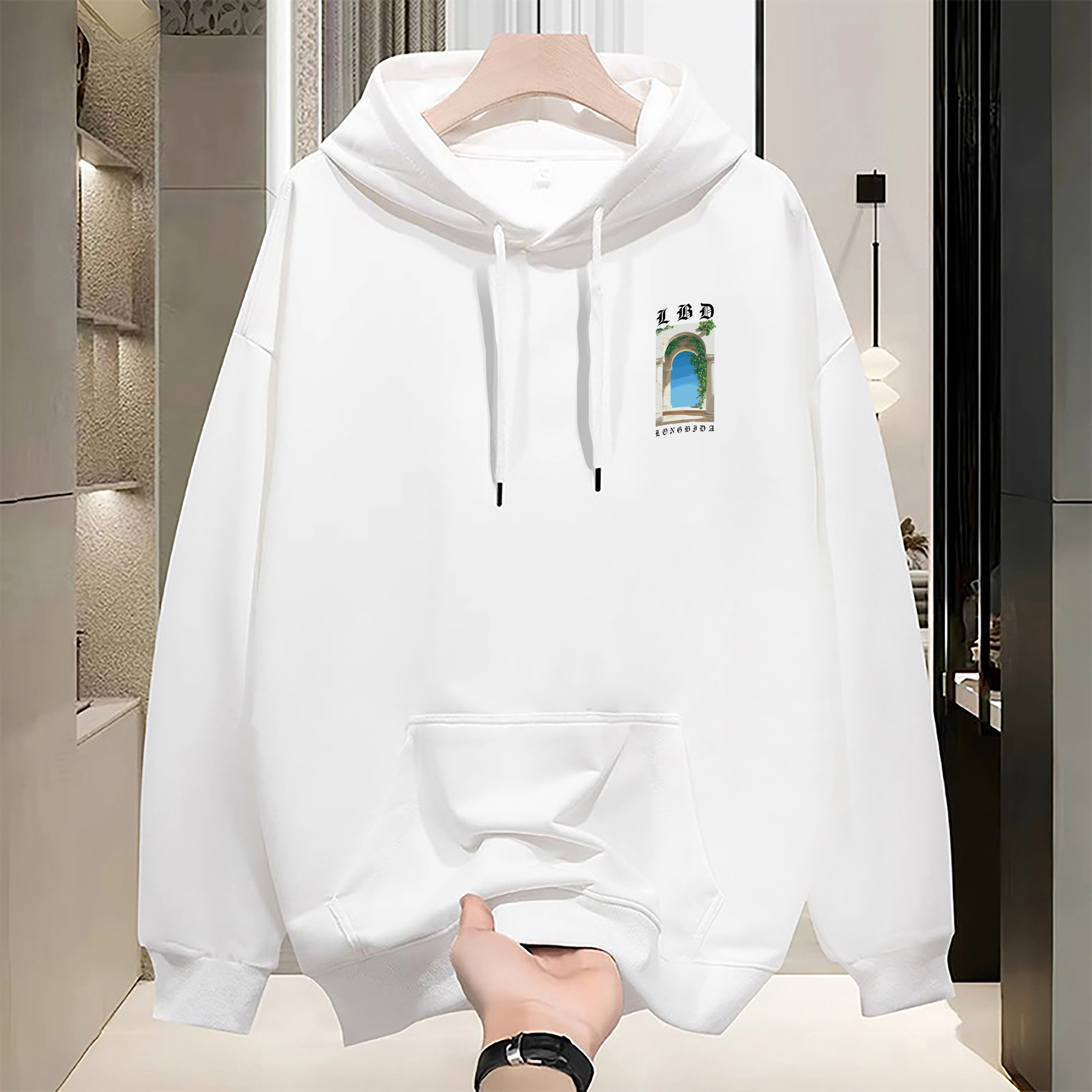 Men's Casual Fashion Printed Pullover Hoodie Print Long Sleeve Hooded Sweatshirt Women's Hoodie Winter Autumn Clothes