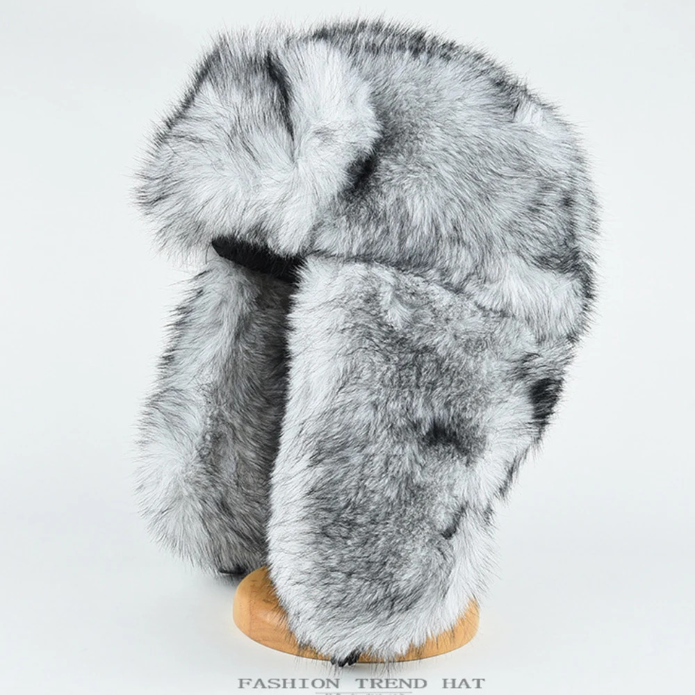 HT4993 Bomber Hat Thick Warm Winter Fluffy Fur Hats for Men Women Windproof Snow Ski Earflap Cap Male Female Russian Hat Ushanka 251218