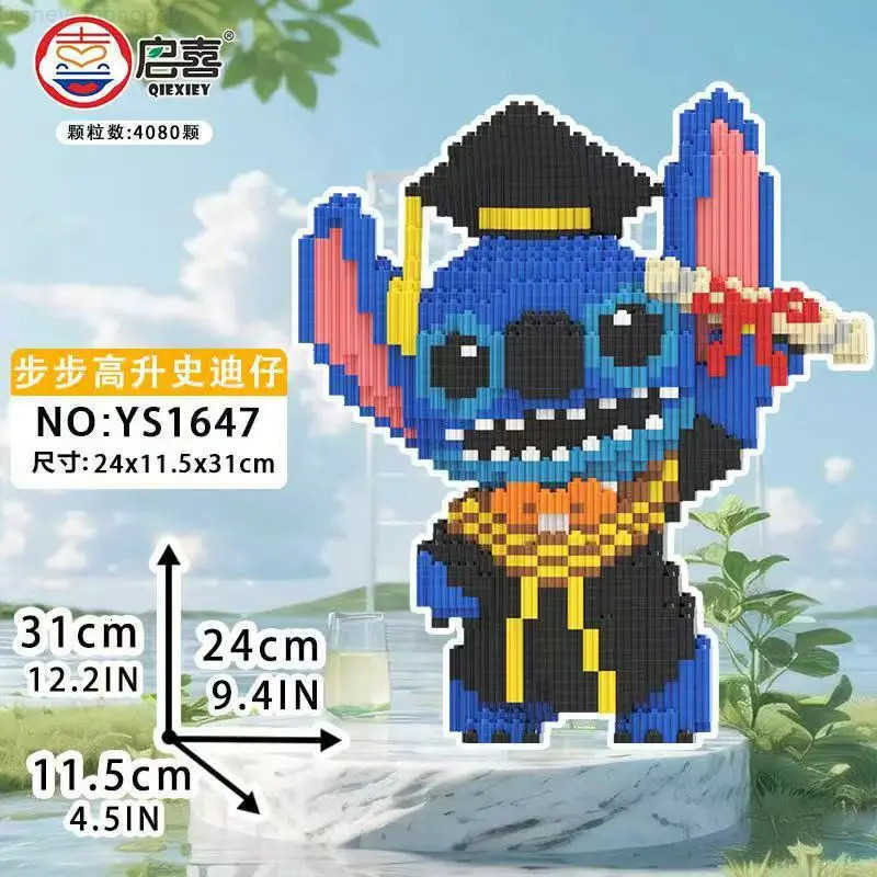 Disney Cool Joker Stitch Magic Building Block Kawaii Baby Stitch Angel Model Halloween Stitch Assembled Bricks Toy For Kids Santa Gift H251218