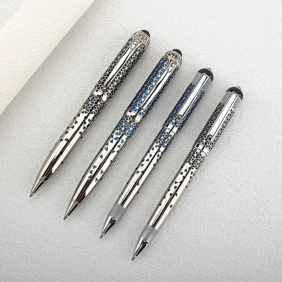 Metal Ballpoint Pen Retractable Signature Pen Crest Style Metal Housing blue Ink Medium Point 07mm Y251218
