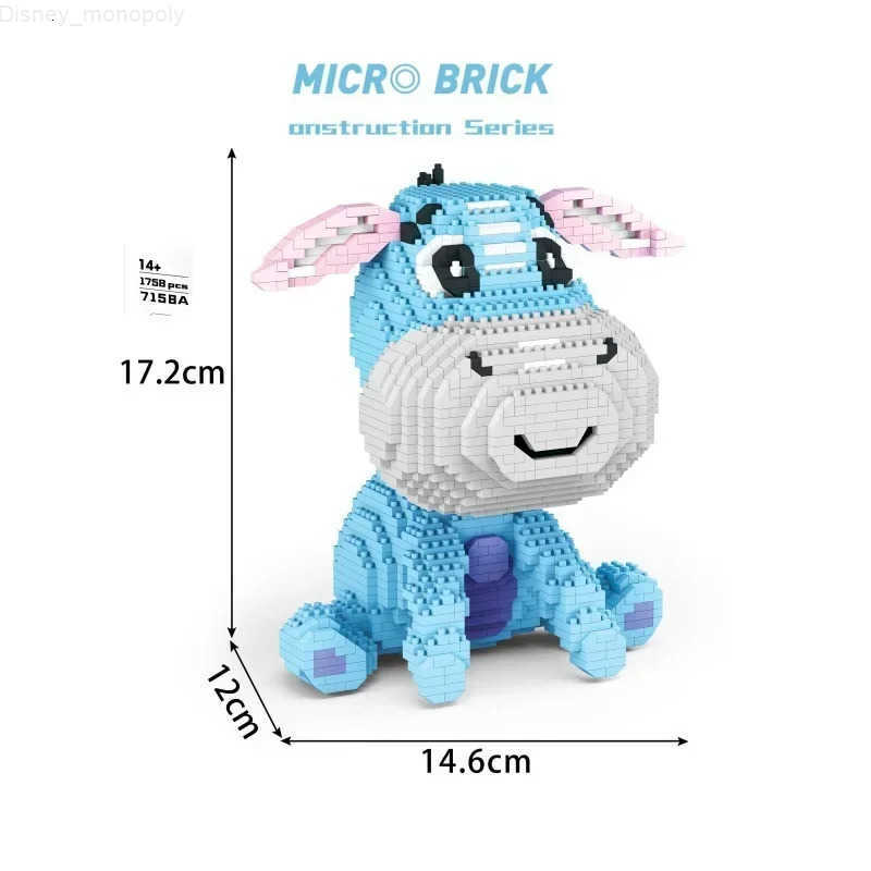 Disney Mini Blocks Cartoon Auction Figure Donkey Juguete Micro Blocks Building Toy Stitch Educational Toys Anime Children Gift New YEAR H251218