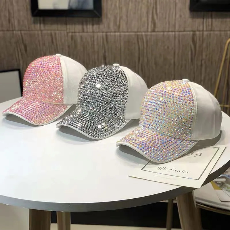 Womens Studded Rhinestone Baseball Cap Adjustable Sparkle Bling Sun Hat 251217 - view 3
