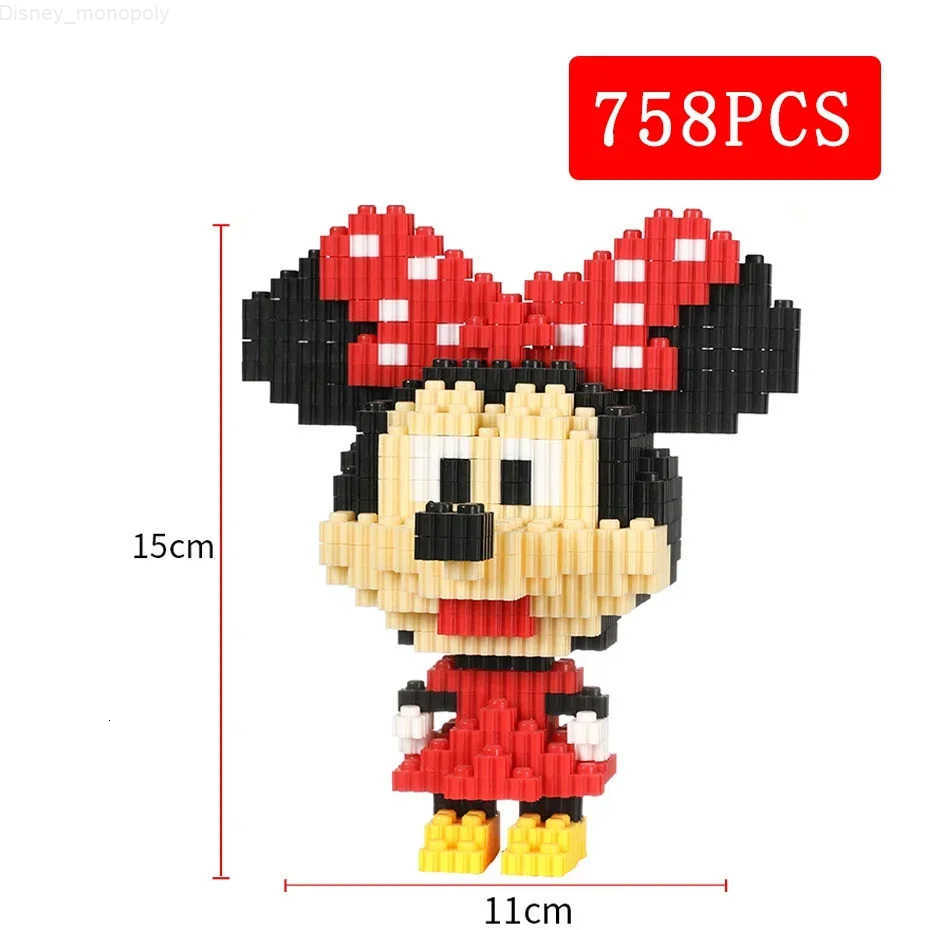 Disney Stitch Mickey Minnie Mouse Doll Star Derena Belle Assemble Kids Building Blocks Puzzle Assembly Toys Kids Gifts H251218