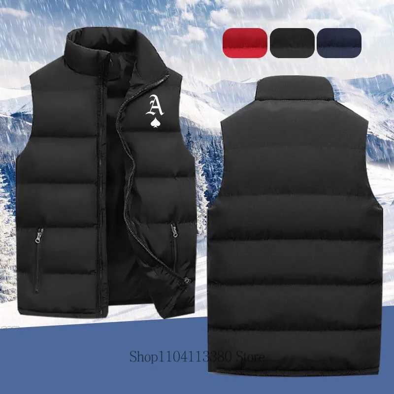 Men Autumn Winter Classic Print Sleeveless Vest Coat Men Casual Fashion Warm Comfortable Mandarin Collar Zipper Jacket Vest CoatG251218