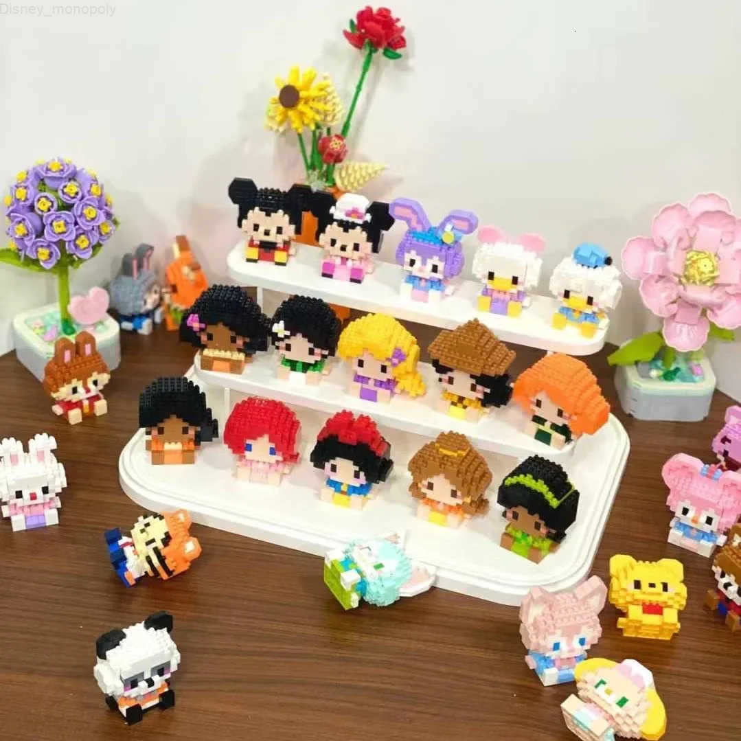 Disney Kawaii Princess Micro Building Blocks Mickey Mouse Winnie Friend Figure Donald Duck Assembled Mini Brick Toys For Kids H251218