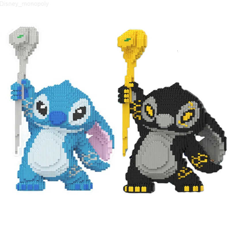 Disney Kawaii Heart Stitch Connection Building Block Lilo and Guitar Stitch Angel DIY Model Figure Assembled Brick Toy for Home Decor H251218
