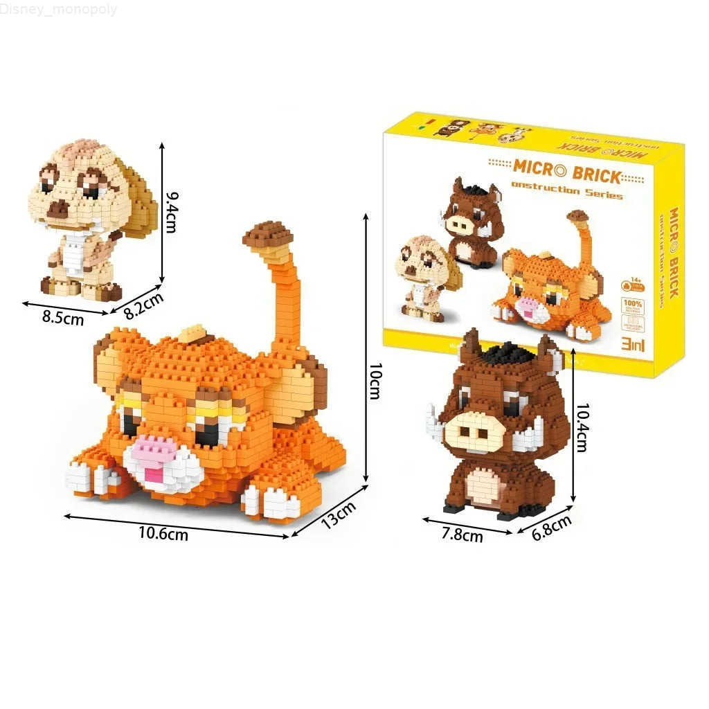 Disney Mini Blocks Cartoon Auction Figure Donkey Juguete Micro Blocks Building Toy Stitch Educational Toys Anime Children Gift New YEAR H251218