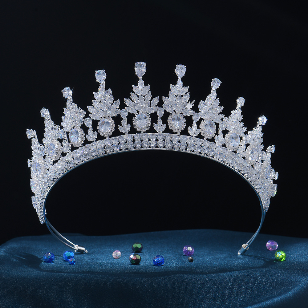 Wedding Hair Jewelry Tiara Silver Color Crystal Zirconia Lengthened Crown Bridal Headdress Royal Wedding Hair Accessory Women Jewelry CZ Diadema 231121