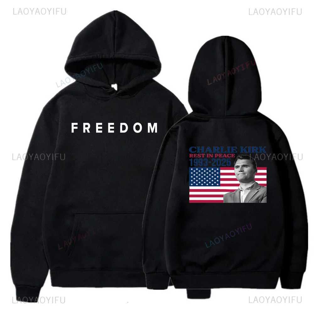 Rest in Peace Charlie Kirk Hoodie 1993-2025 Mens Womens Wide Autumn Winter Rally Suit Justice Commemorative Pure Cotton Hoodie X251218