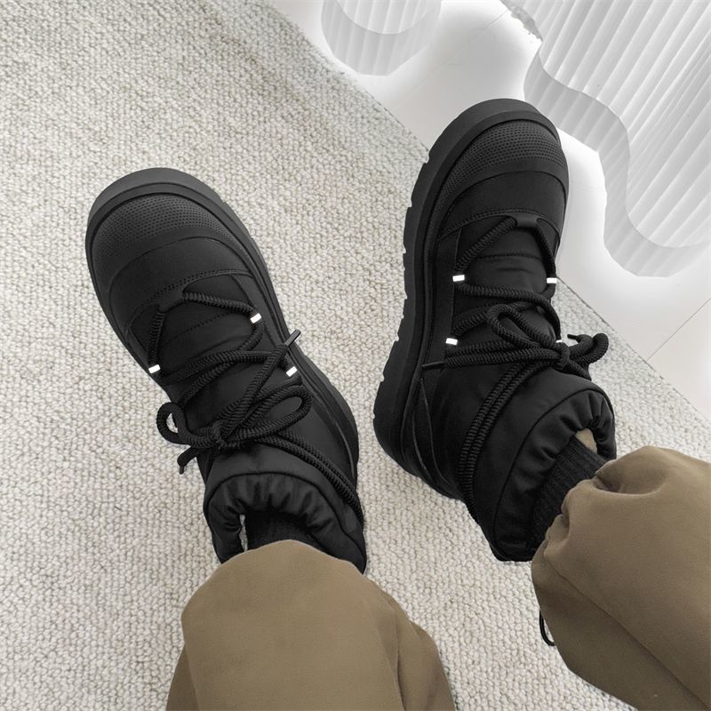 2025 new versatile comfortable snow boots men's design sense outdoor hiking shoes winter fleece thickened cotton shoes Martin boots for men