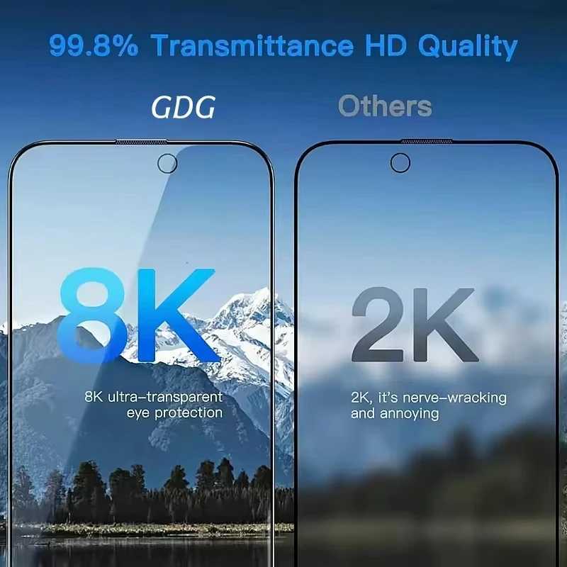 HD Tempered Glass For iPhone 17 Pro Max 16 15 14 13 11 12 Pro Max 16e 7 8 Plus SE XR XS Easy Install Dust-proof Screen Protector G251218