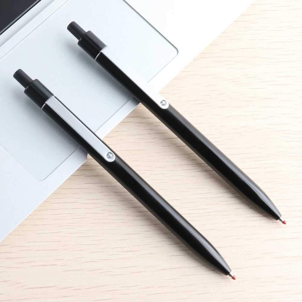 Stainless Steel Metal Retractable Gel Pens 05mm Fine Point Black ink Ballpoint Signature Pen with Replaceable Blue Refills Y251218