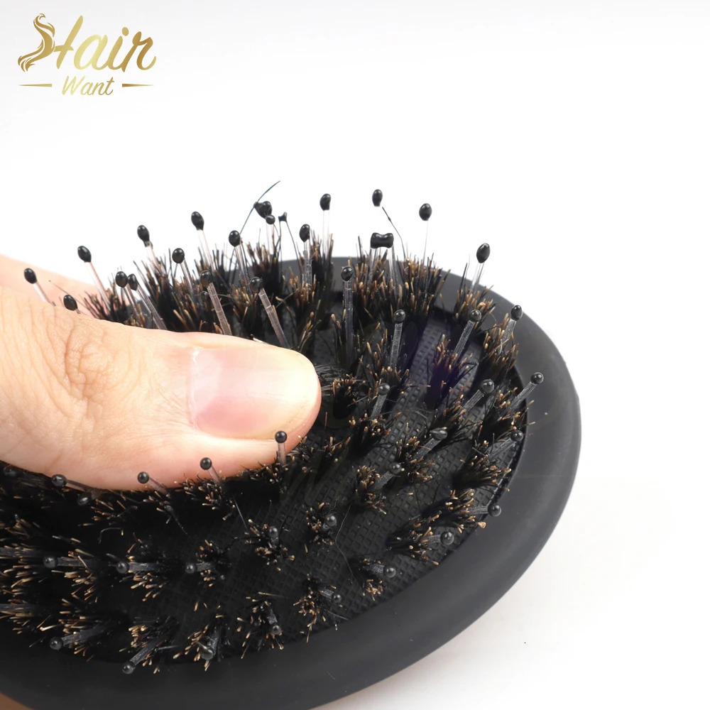 Hair Want Mini Boar Bristles Hair Bursh Travel Size Hair Brush for Women Men Kids Protable Small Hair Brush for Pockets Purses 251218