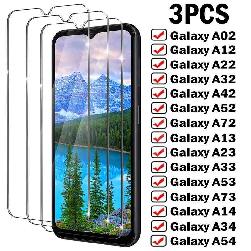 3Pcs Full SCREEn Protectors For Galaxy A12 A22 A32 A52S A13 A33 on A53 A72 A73 A54 A14 A24 A34 Tempered Glass G251218