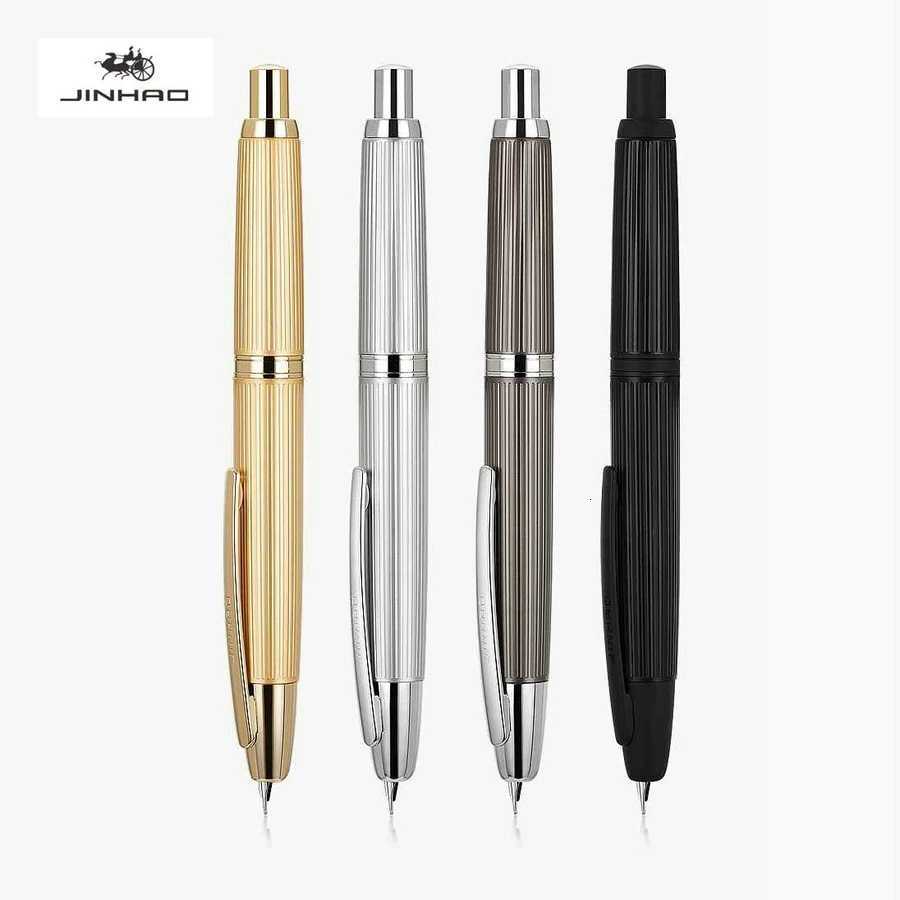 JINHAO 10 Press Fountain Pen Retractable EF/F Metal High Quality Writing Ink with Converter School Off Supplies Stationery Y251218