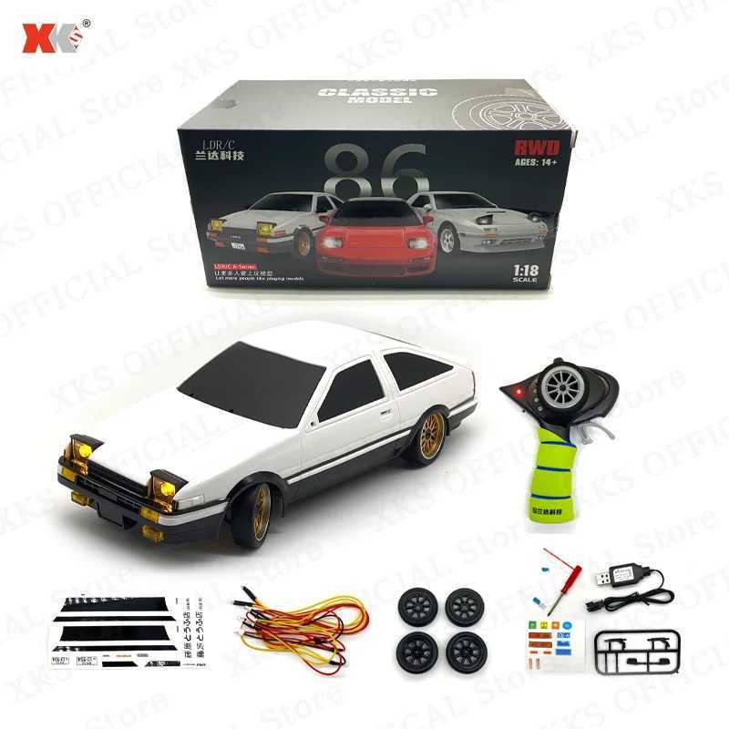 AE86 Model 1/18 RC Car 24G Remote Control 15Km/H AWD On Road LED Light ESP Gyroscope RC Drift Racing Toy Car Gift for Boy G251218