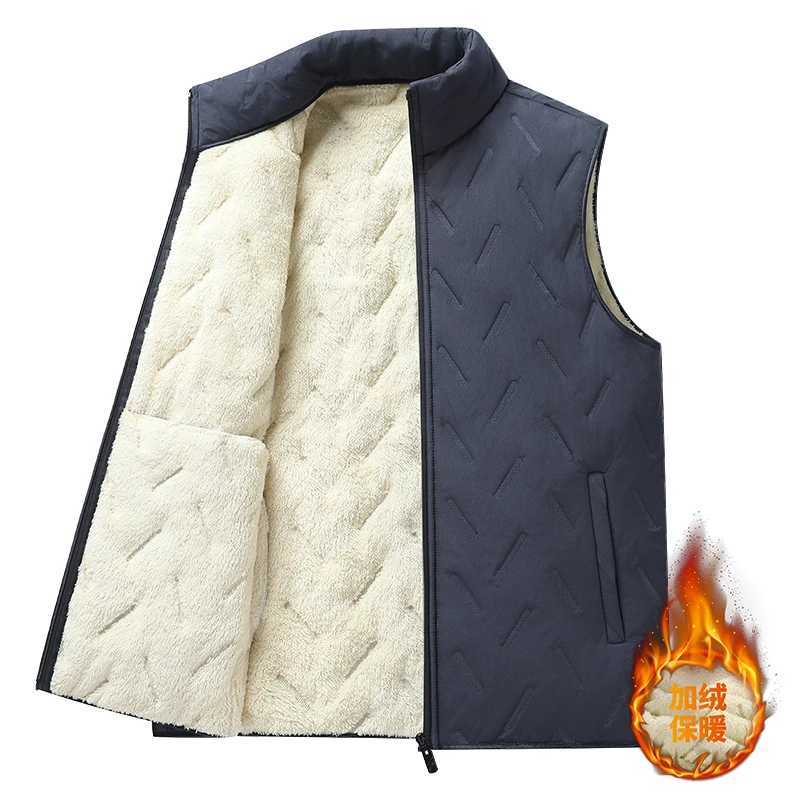 2026 Winter New Vest Jacket Lamb Wool Simple High-quality Warm Windproof Vest with Comfortable Shoulder and Horse Clip for MenG251218