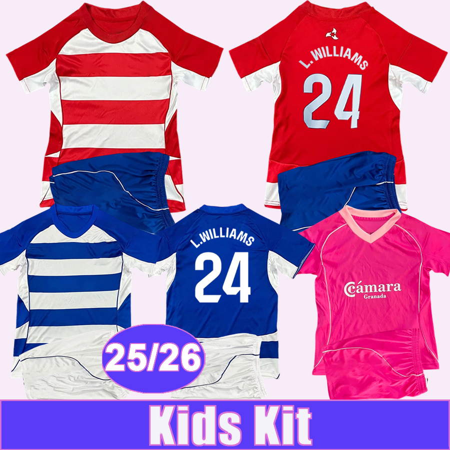 25 26 granADa Kids Kit Soccer Jerseys STOICHKOV RODELAS OSCAR L.WILLIAMS LUCAS BOYE SERGIO RUIZ Home Away 4th Football Shirts Child Suit Uniforms