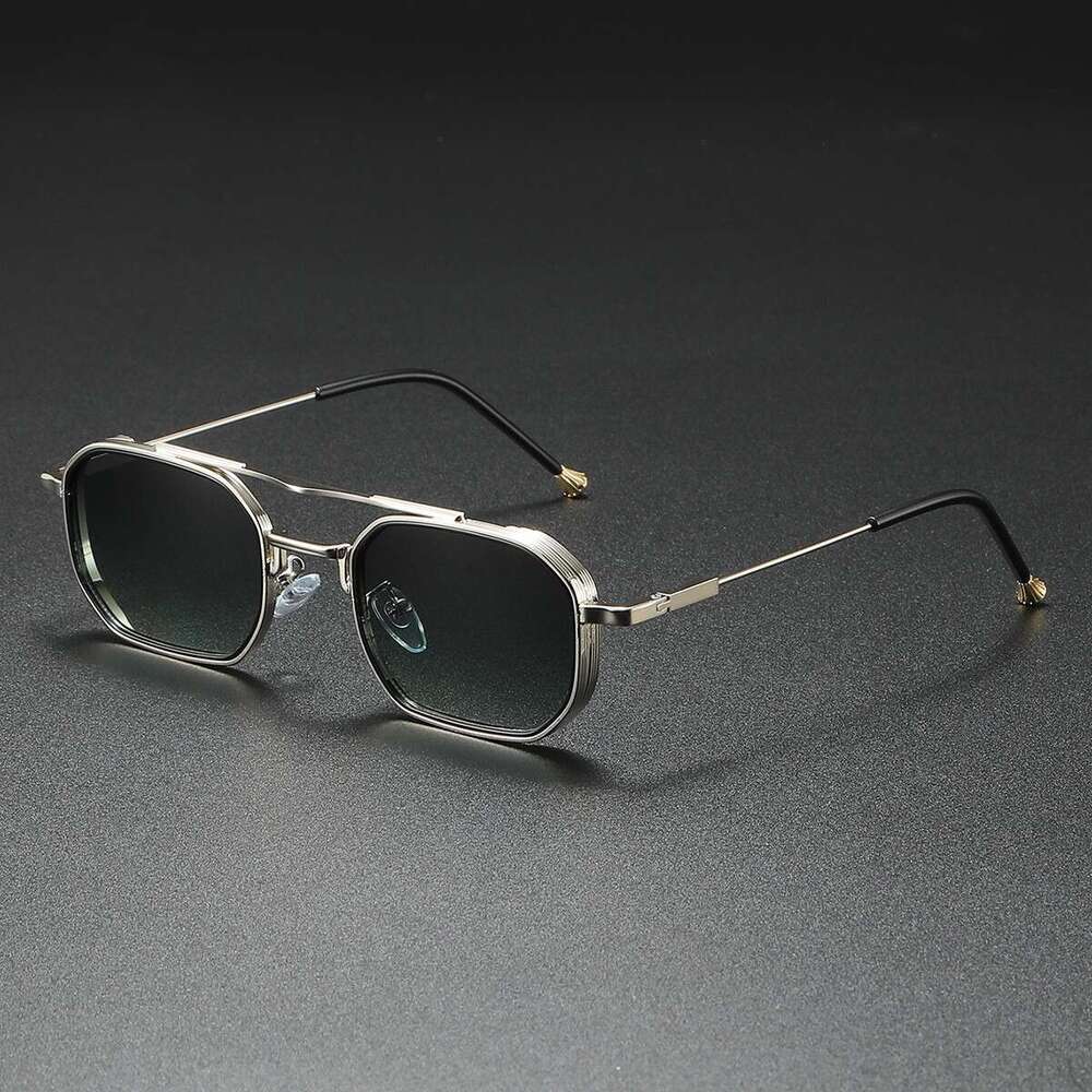 Cross-Border New Square Fashion Sunglasses European and American Business Double Metal Retro Men's Glasses