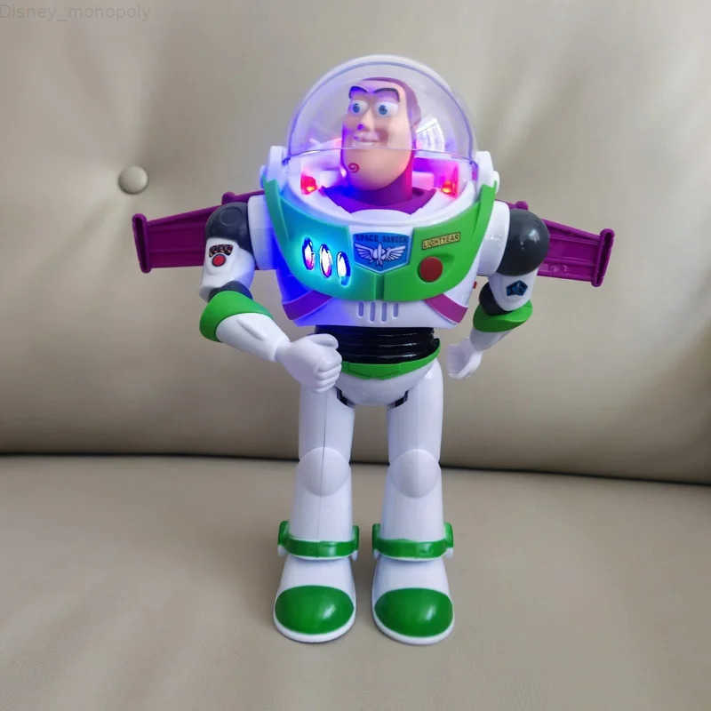 Disney Toy Story Buzzlightyear Cartoon Figure Model Toys Pixar Electric Walking Light Robot Doll Action Doll Kids Birthday Gift H251218