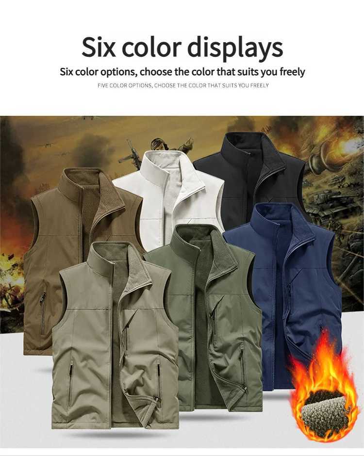 Mens Vest Jacket Warm Outerwear slim fit Jacket Casual Style Daily New Autumn Winter Thickened fleece double-sided vestG251218