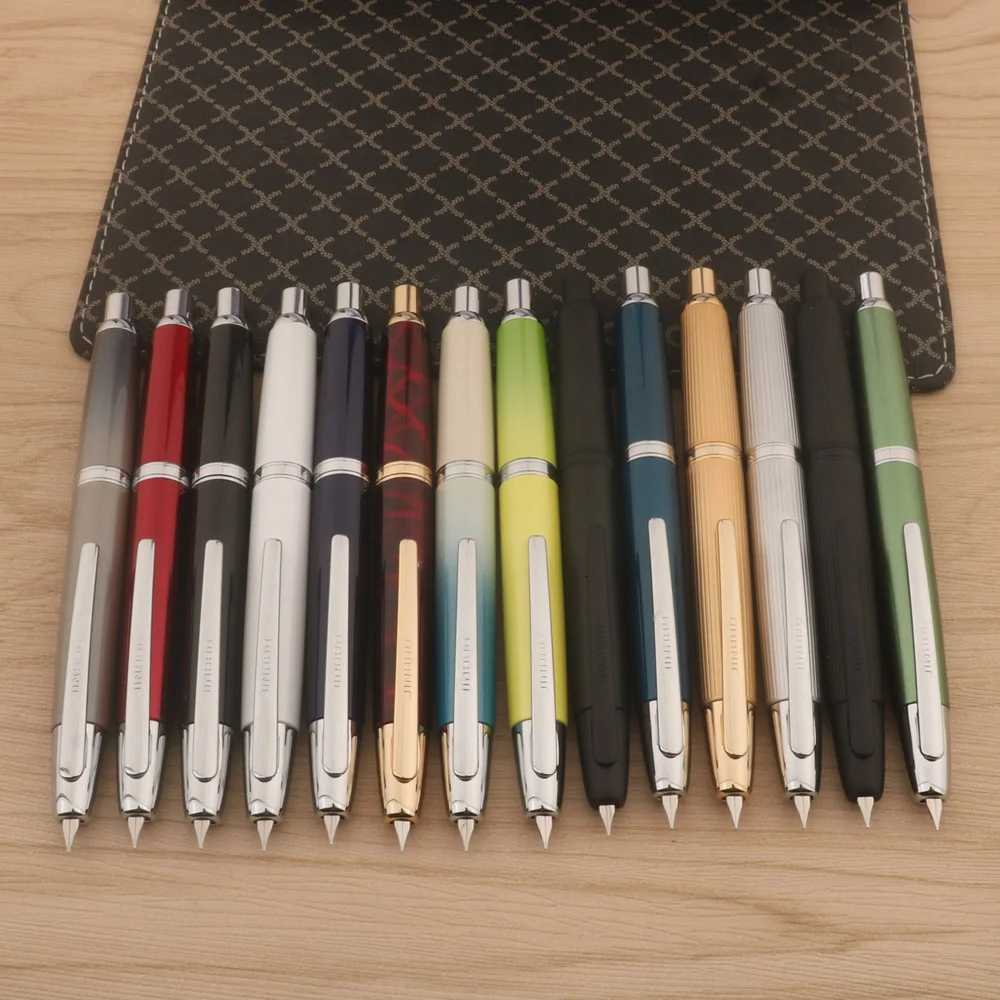 new JinHao 10 Fountain Pen Press matte black F/EF Nib Stationery Off School Supplies Gift Ink Pens Y251218