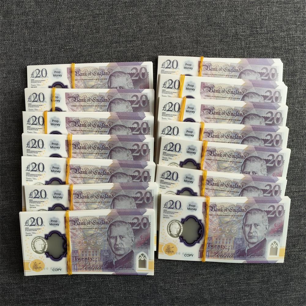 5A ULTRATHIN BEST Quality Plastic Polymer Prop Money UK GBP Pound British Toy money Notes 50 Matte Effect for Graduation Christmas Decoration 70mm*37mm 50% size