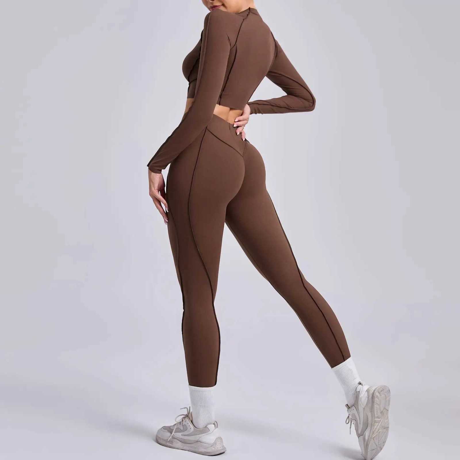 Seamless Yoga Sets Sports Fitness High Waist Hip-lifting Skinny Breathable Outdoors Running Workout Clothing Gym Suits for Woment251219