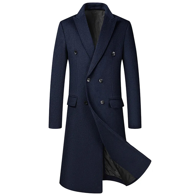 Men Xlong Double breasted Woolen Blends Business Casual Trench Coats Long Jackets Quality Male Cashmere Thicker Warm Overcoats 251219