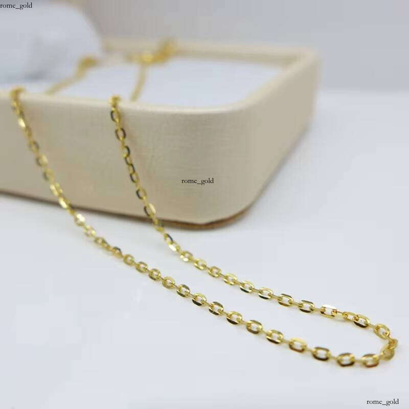 18K Au750 Pure Gold Shiny O-Shaped Cable Necklace Chain Length 18inch Weight 0.28 to 2.3 Grams Jewelry Accessories