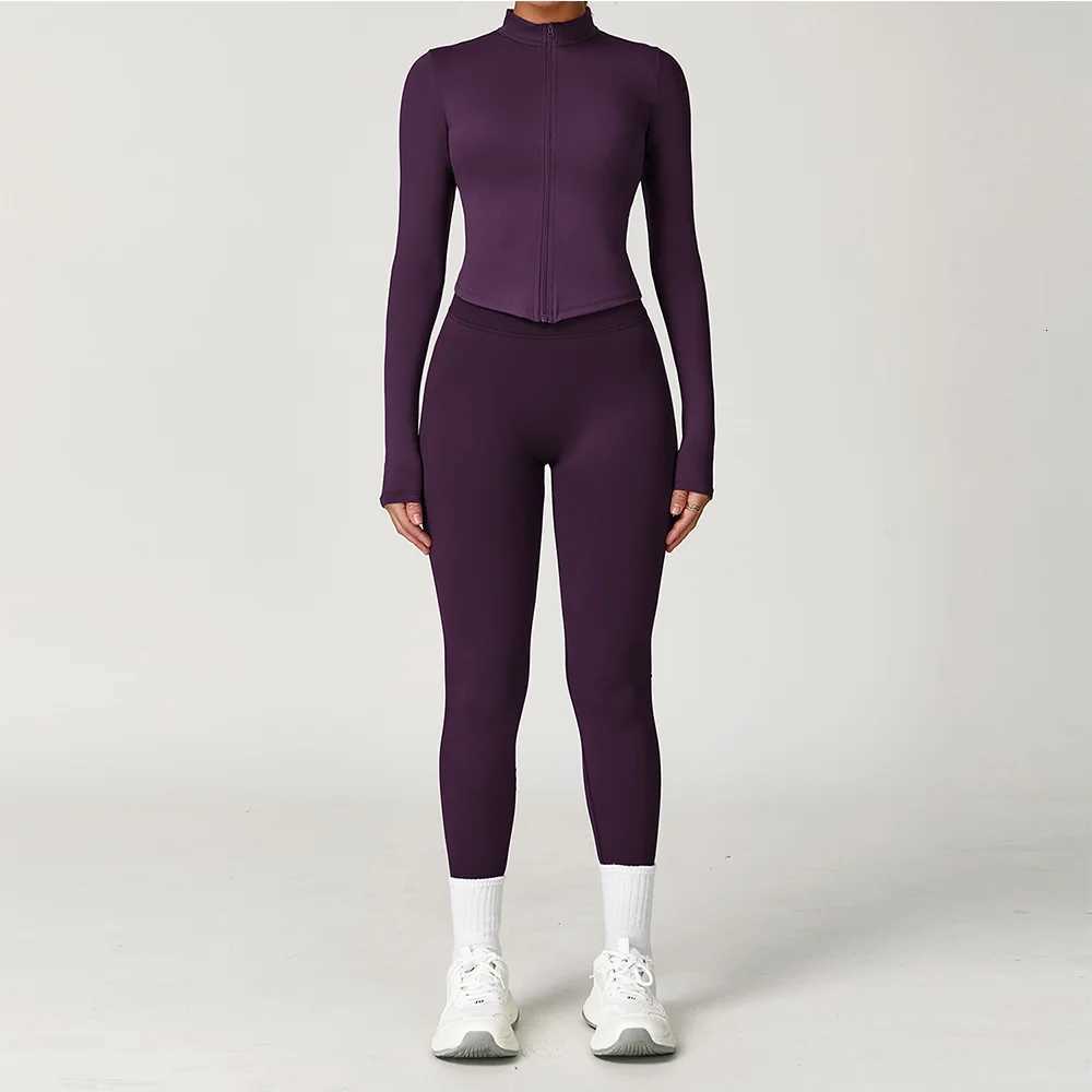 2PCS Yoga Suit Sports Set Women Gym Set Women Tracksuit Running Workout Long Sleeve Sports Shirt Yoga Clothing Seamless Leggingst251219