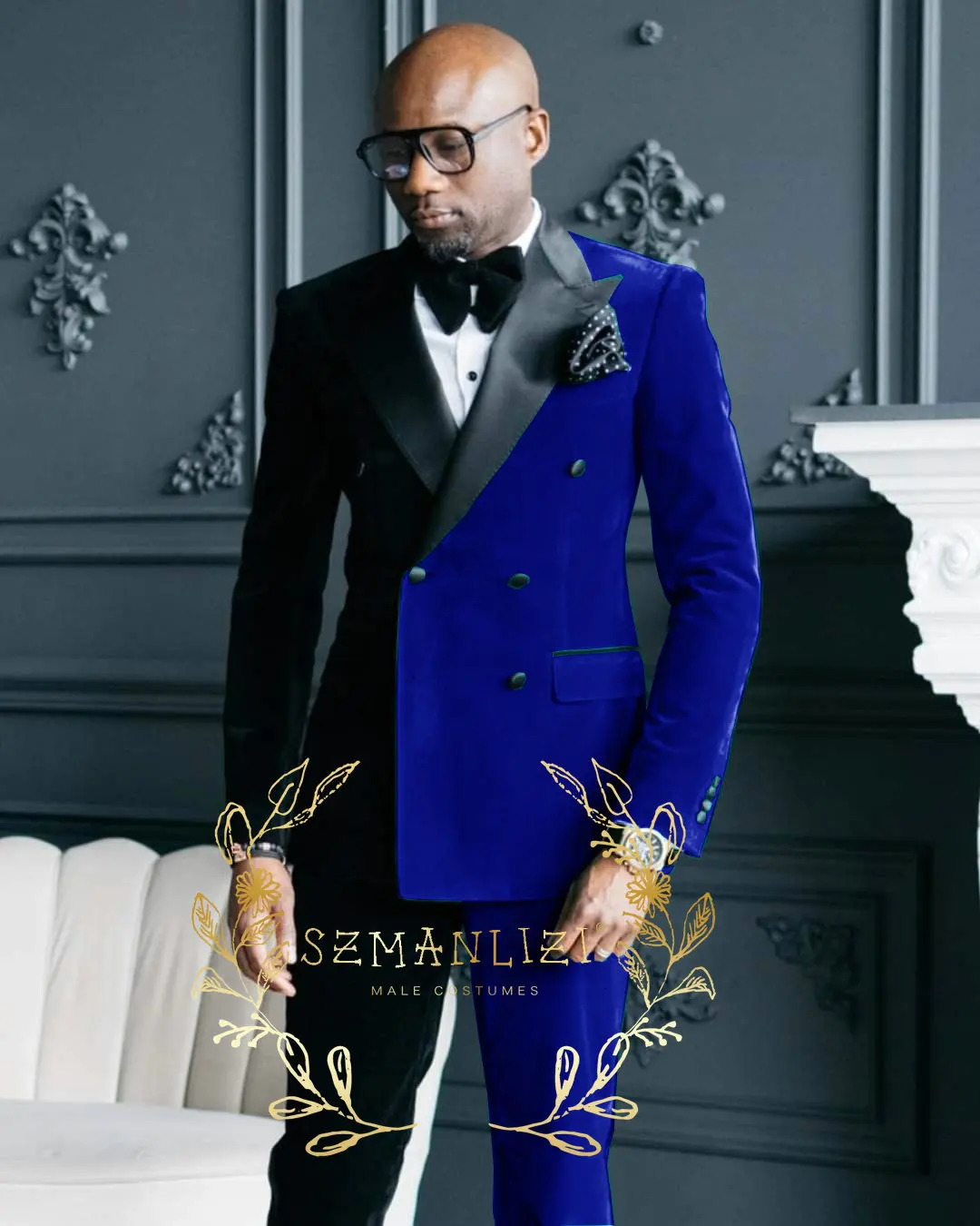 Black Green Velvet Mens Suits Double Breasted Costume Mariage Homme Wedding Tuxedos Groom For Men Tuxedo JacketPants 251211