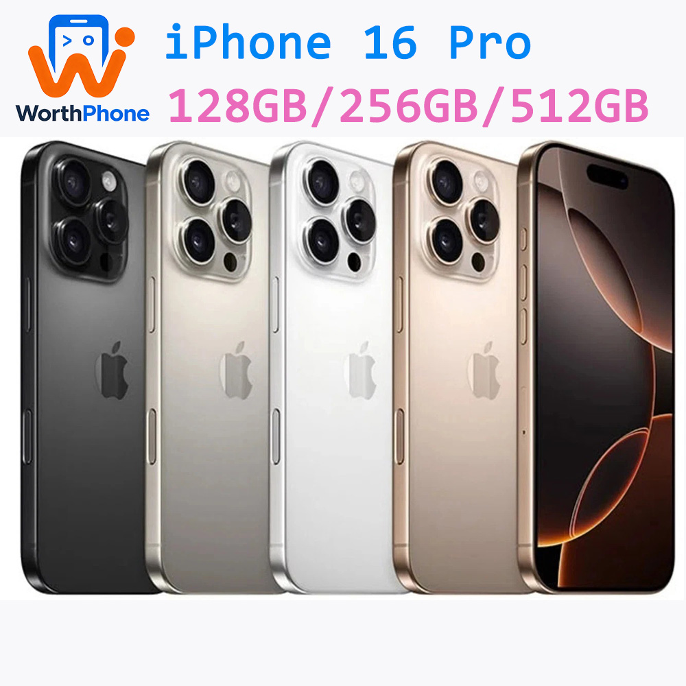 Apple iPhone 16 Pro 128/256GB/512GB -(Unlocked) Full working Cellphone 6.3" Real Hexa Core IOS Mobilephone With Face ID