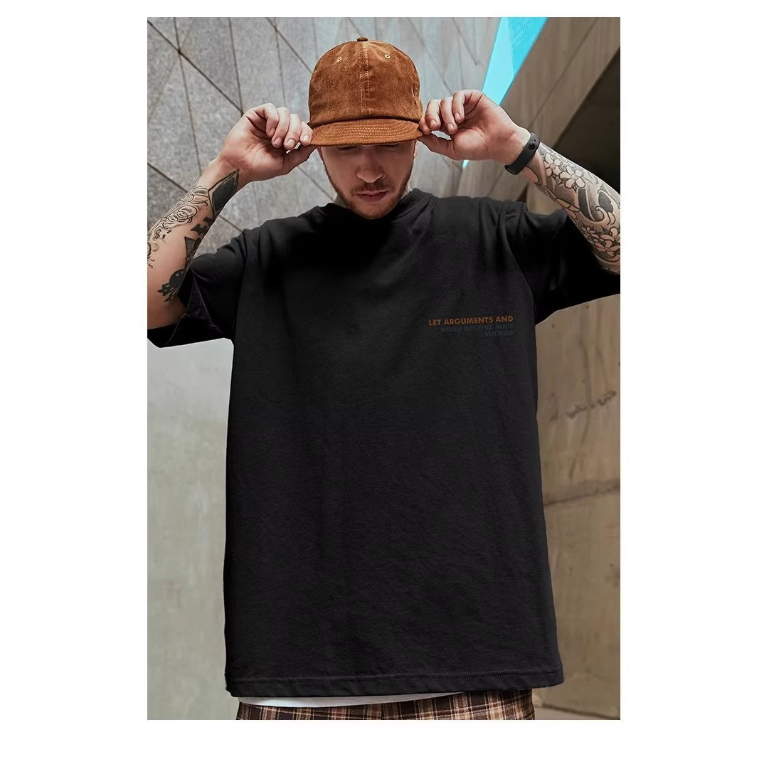 Oversized American Trendy Brand Big Size Loose Bear Print Cotton Men's Short-Sleeve T-Shirt, Summer Fashion Tee