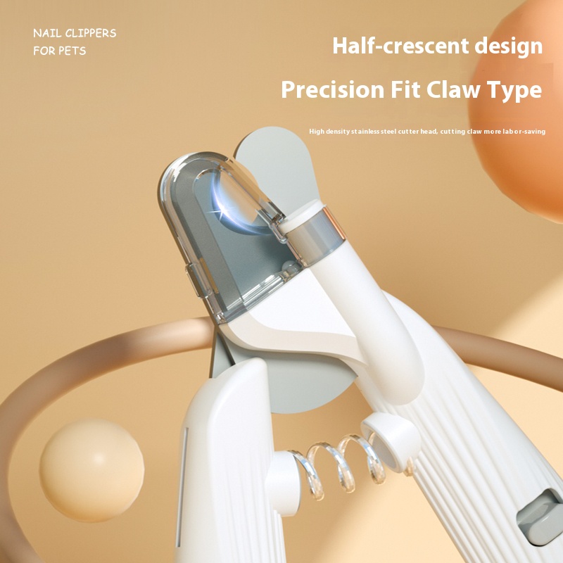 Pet Bloodline Nail Clipper with High-Brightness LED Light & Splash-Proof Shield