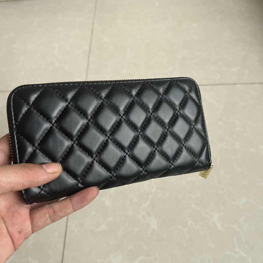 7A Designer wallet Women Men luxury Bag Clutch Wallet Check Purse Double Letter zipper Wallet Long style Holders Coin Purse Shows Card Case Holders 4 colors