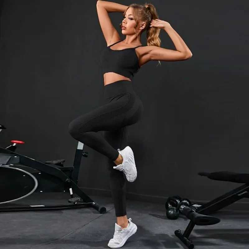 2 Pieces Womens Tracksuit Seamless Yoga Set Workout Sportswear Gym Clothing High Waist Leggings Fitness Sports Suitst251219