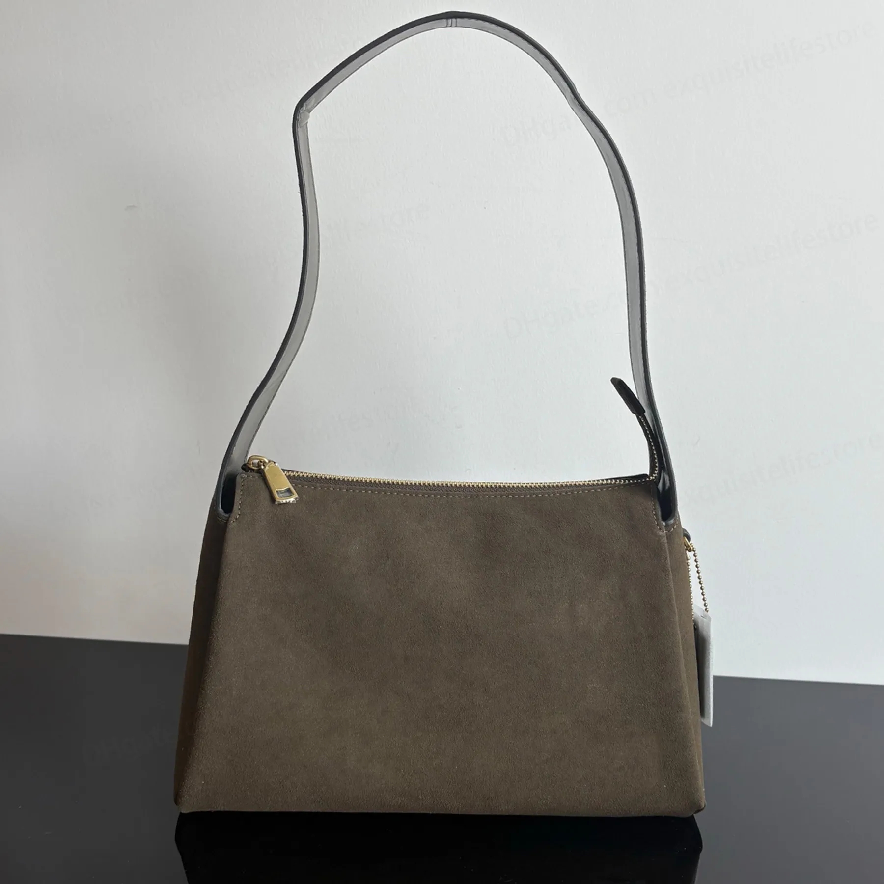 New 2025 Lola Shoulder Bag Luxury Designer Suede Genuine Leather Crossbody Bag Golden Hardware Clutch Bag Zip Closure Handbag Fashion Women Casual Shopping Purse